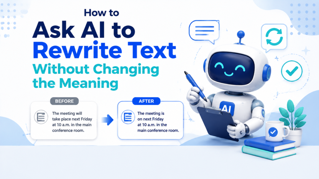 How to ask AI to rewrite text without changing the meaning