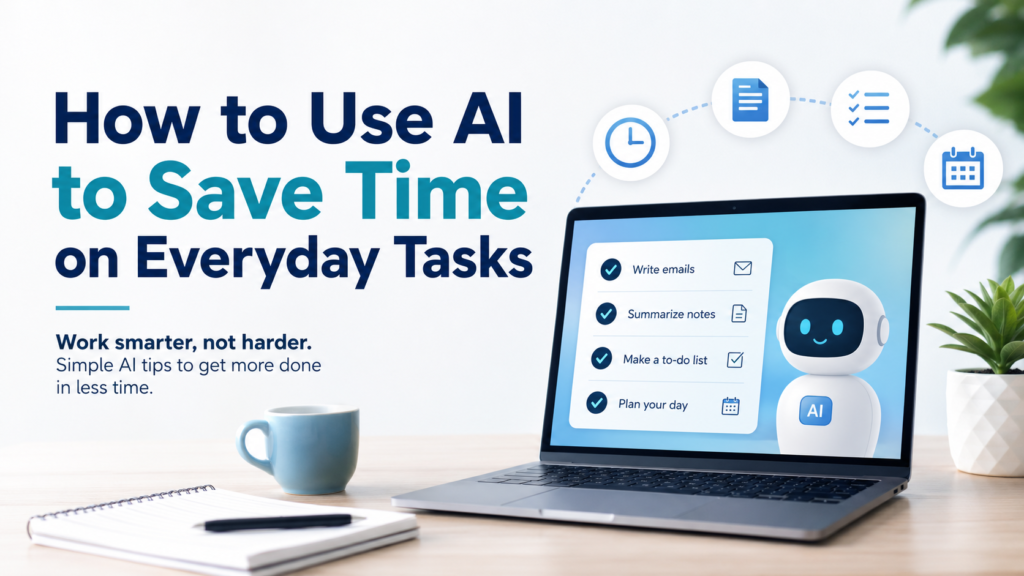 Use AI to save time on everyday tasks by writing emails, summarizing notes, making to-do lists, and planning your day